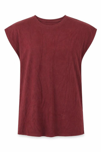 Front view of ASOS women’s red polyester shift, size UK 14, round neck pullover