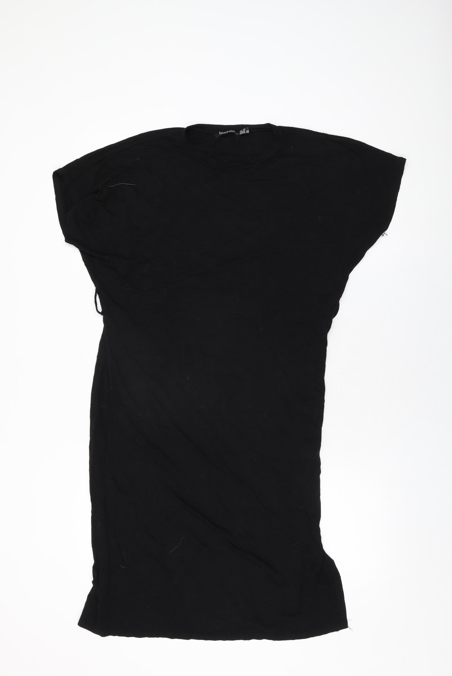 Boohoo Womens Black Viscose Shift Size 12 Round Neck Pullover