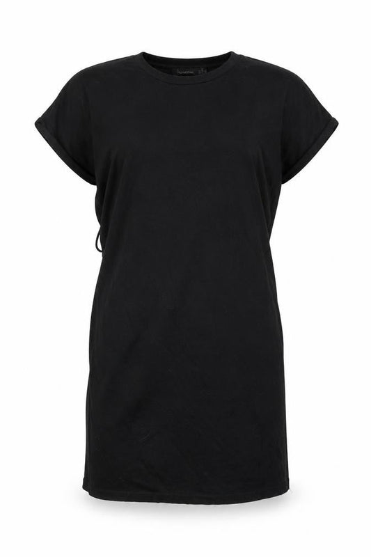 Boohoo Womens Black Viscose Shift Size 12 Round Neck Pullover