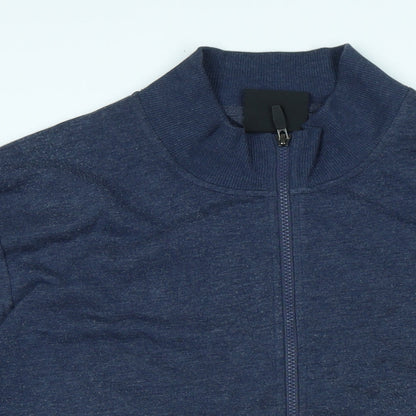 Close-up detail of Sketchers men’s blue jacket, size XL, zip - sketchers