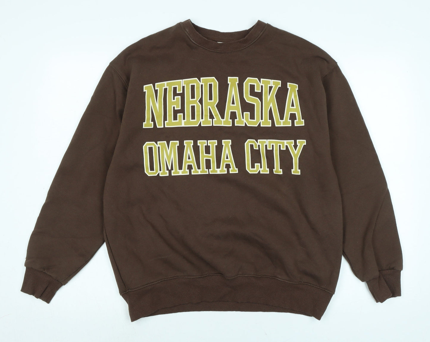 Pull&Bear Mens Brown Cotton Pullover Sweatshirt Size S - Pull & Bear