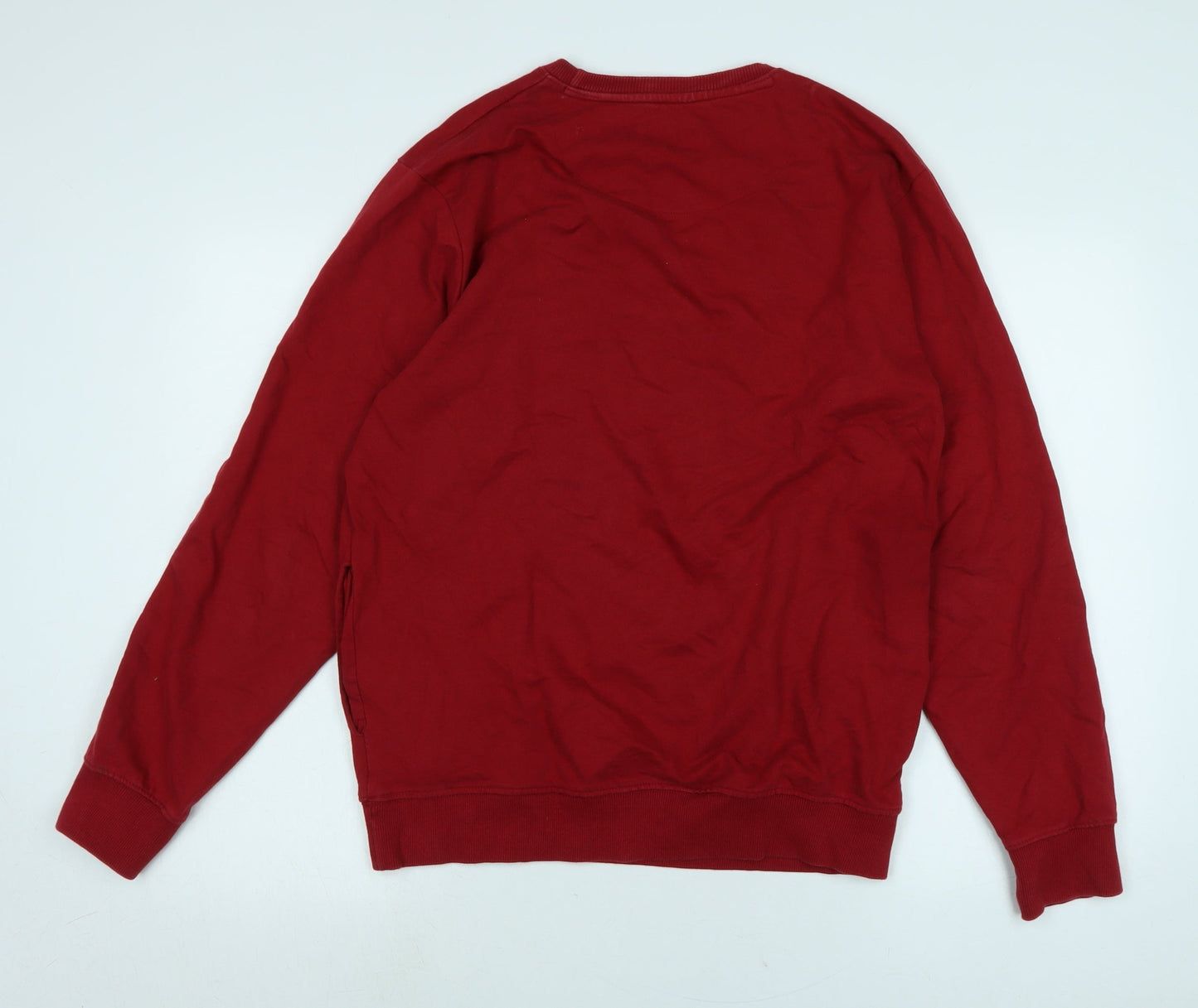 Pepe Jeans Mens Red Cotton Pullover Sweatshirt Size L - pepe Jeans