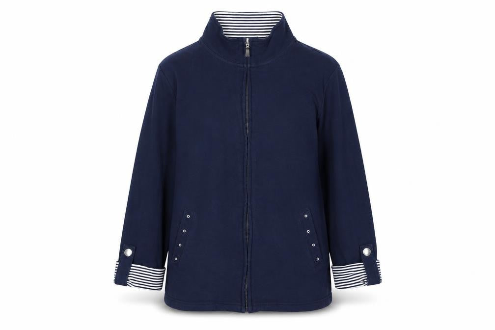 Karen Scott Womens Blue Jacket Size M Zip - karen Scott