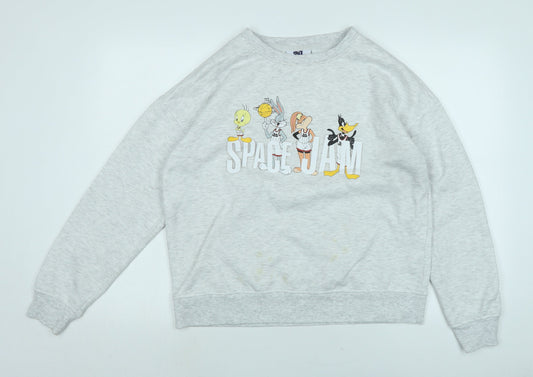 SPICE JAM Womens Grey Cotton Pullover Sweatshirt Size 12 - Spice Jam