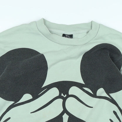 Preloved Disney Womens Green Cotton Pullover Sweatshirt Size S - Disney - Detail