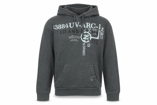 DENIM SEVENTY THREE Mens Grey Cotton Pullover Hoodie Size S - Denim Seventy three