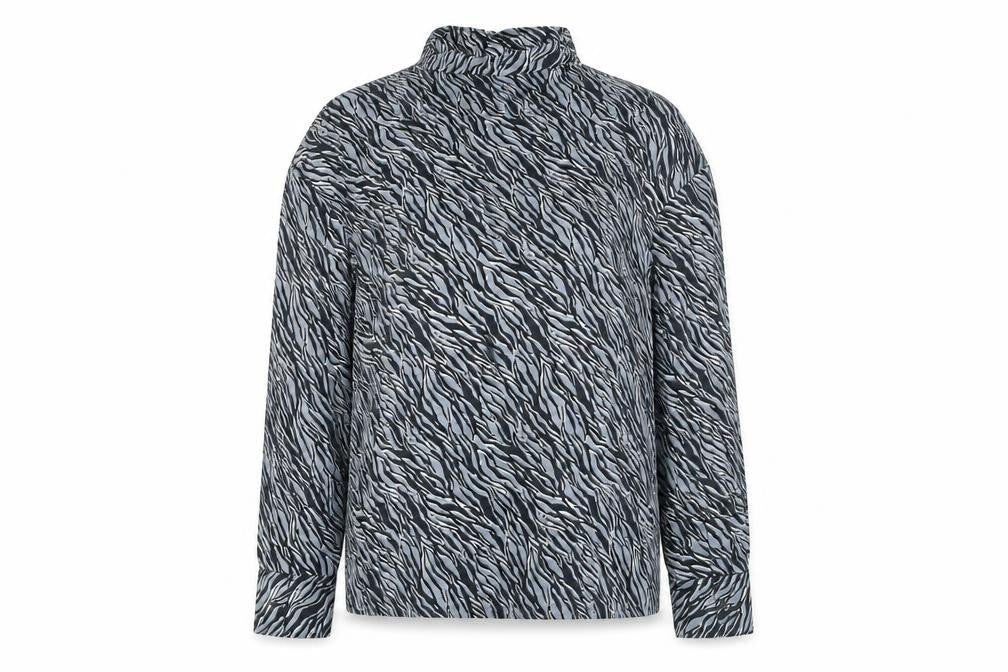 Vera Moda Womens Grey Geometric 100% Cotton Basic Blouse Size M Collared