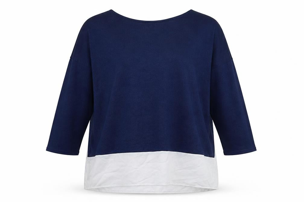 Zara Womens Blue Polyester Tunic Blouse Size S Boat Neck