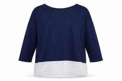 Zara Womens Blue Polyester Tunic Blouse Size S Boat Neck
