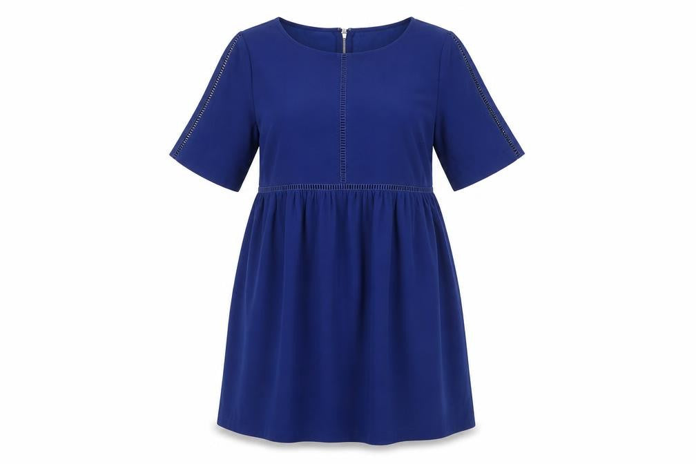 Top Shop Womens Blue Polyester A-Line Size 8 Boat Neck Tie
