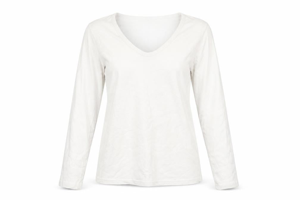 Orbix Womens White Viscose Basic T-Shirt Size M Scoop Neck