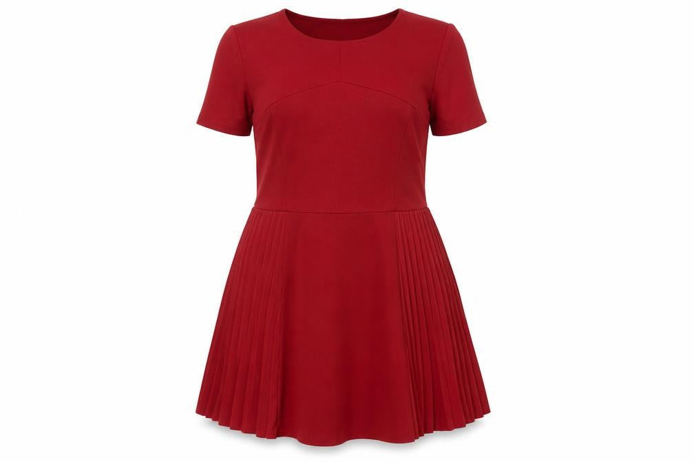 ASOS Womens Red Polyester A-Line Size 14 Boat Neck