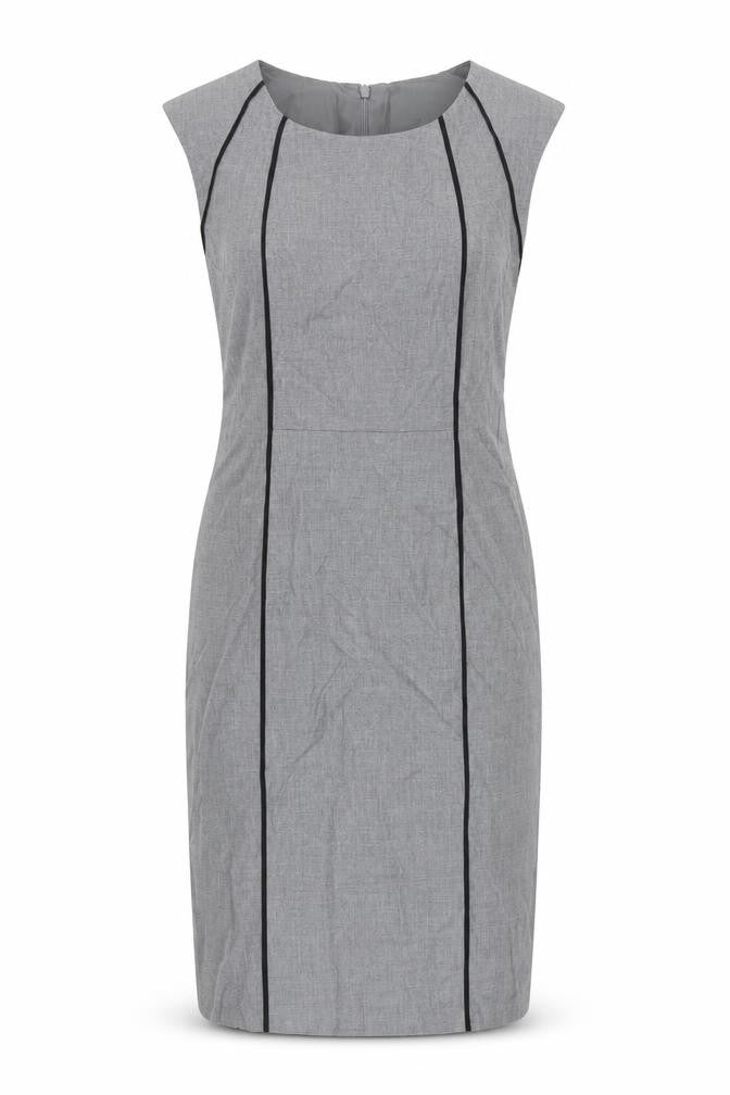 Oasis Womens Grey Polyester Pencil Dress Size 8 Boat Neck
