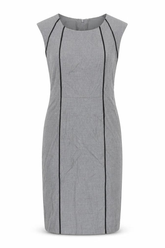 Oasis Womens Grey Polyester Pencil Dress Size 8 Boat Neck