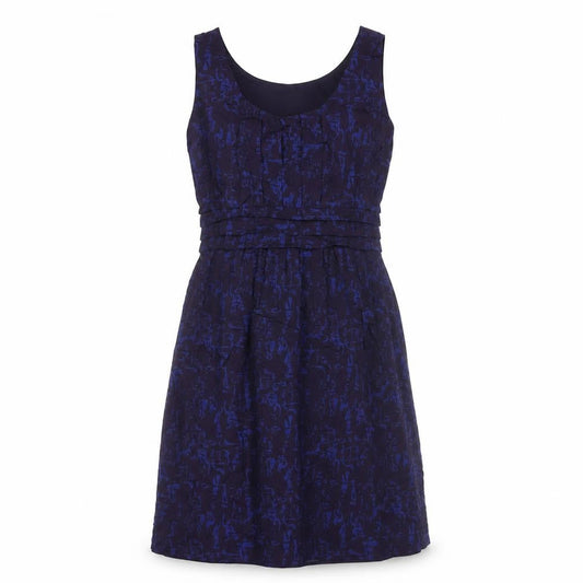 Gap Womens Blue Geometric Polyester Tank Dress Size 10 Scoop Neck Zip