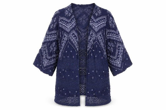 Marks & Spencer Womens Blue Geometric Kimono Blazer Size 8