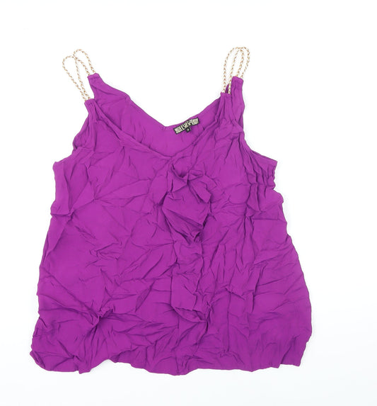 Preloved BiBA Womens Purple Viscose Camisole Blouse Size 10 Sweetheart - Front