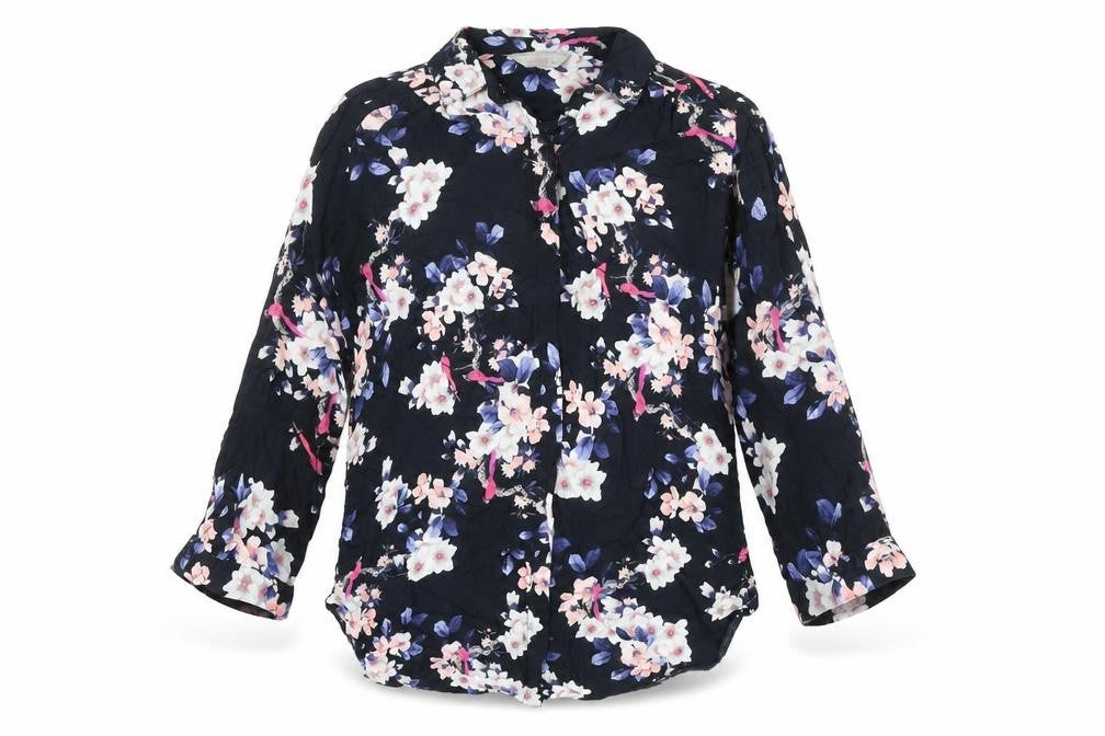 Dorothy Perkins Womens Multicoloured Floral Viscose Basic Blouse Size 8 Collared