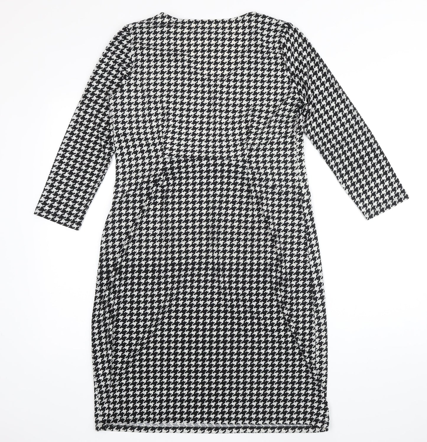 Foil Womens Multicoloured Houndstooth Polyester Shift Size S V-Neck