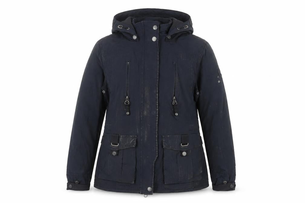Sailors & Brides Womens Black Jacket Size M Zip - Hooded Water Resistant