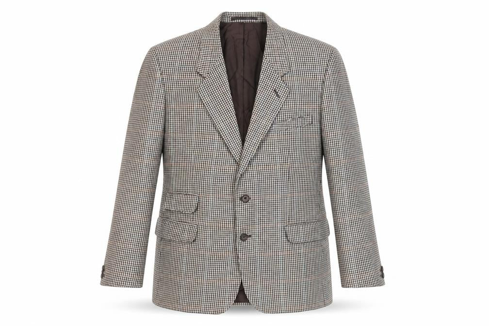 Burton Mens Brown Geometric Polyester Jacket Suit Jacket Size 40 Regular