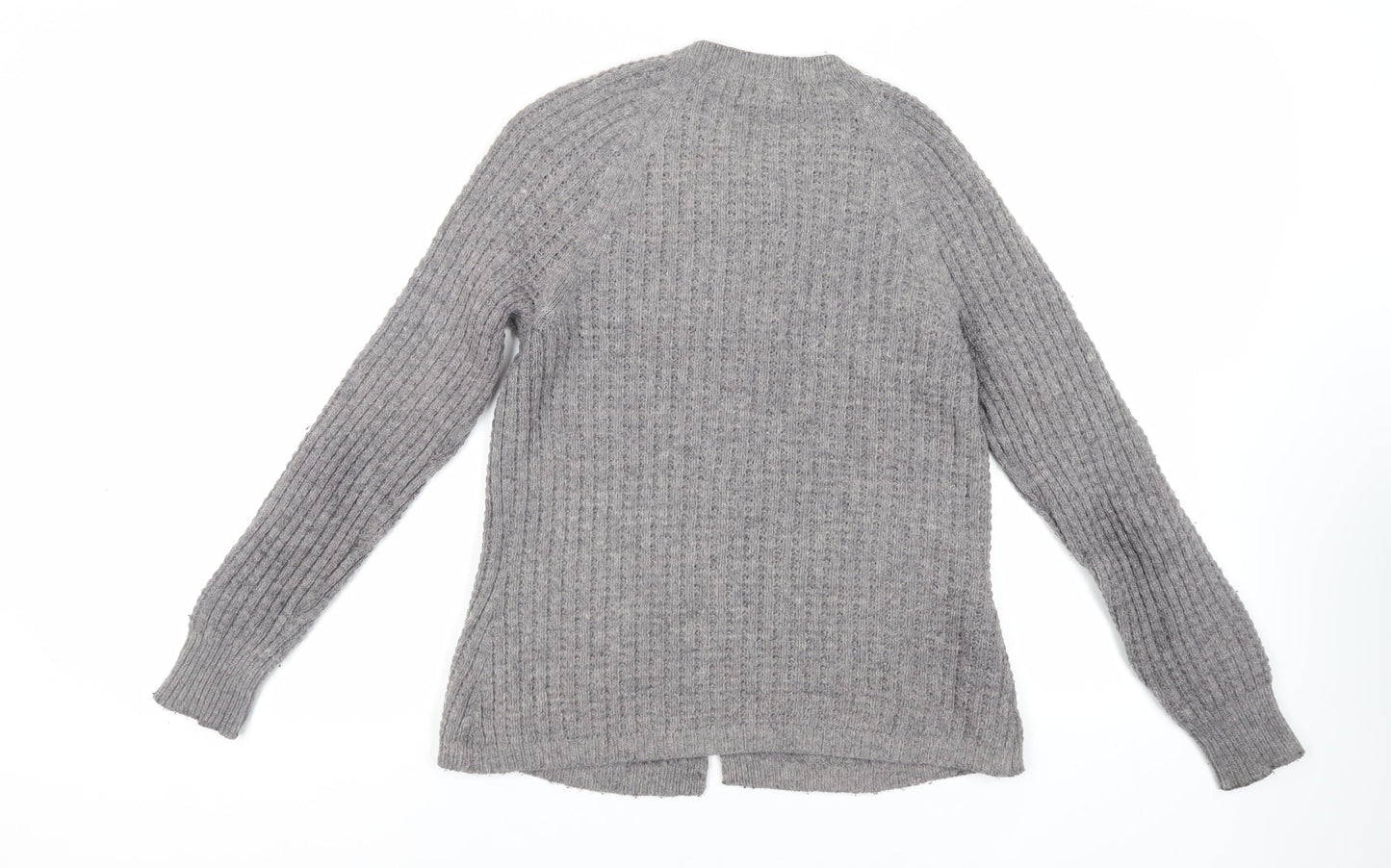 Mercer & Madison Womens Grey Round Neck Wool Cardigan Jumper Size S - Pockets