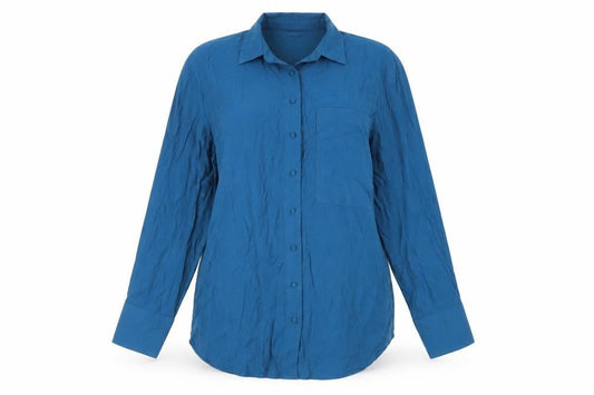 Next Womens Blue Viscose Tunic Button-Up Size 12 Collared