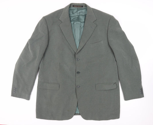 Marks and Spencer Mens Green Polyester Jacket Blazer Size 46 Regular