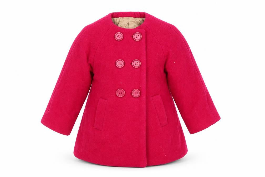 Zara Girls Pink Basic Coat Coat Size 9-12 Months Button