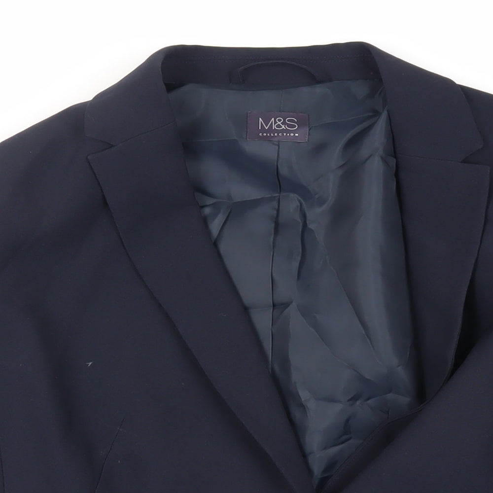 Marks and Spencer Womens Blue Jacket Blazer Size 16 Button