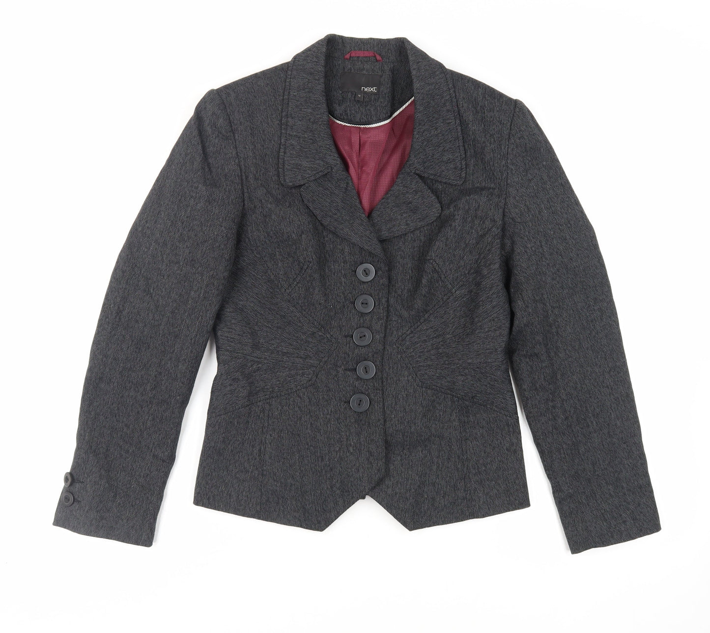NEXT Womens Grey Jacket Blazer Size 12 Button