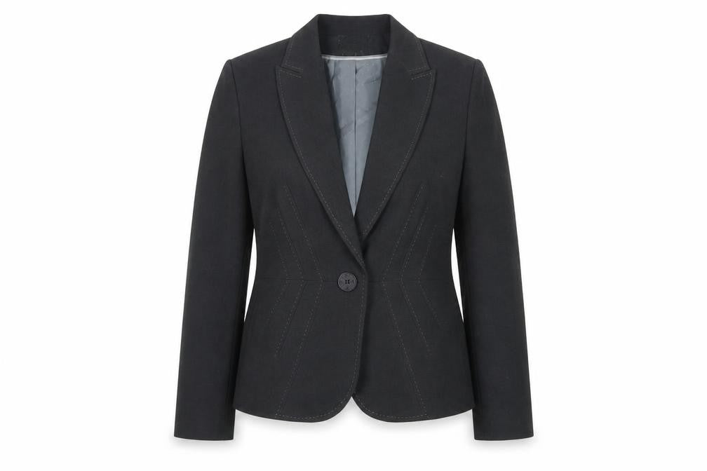 Marks and Spencer Womens Grey Jacket Blazer Size 14 Button - Contrasting Stitching