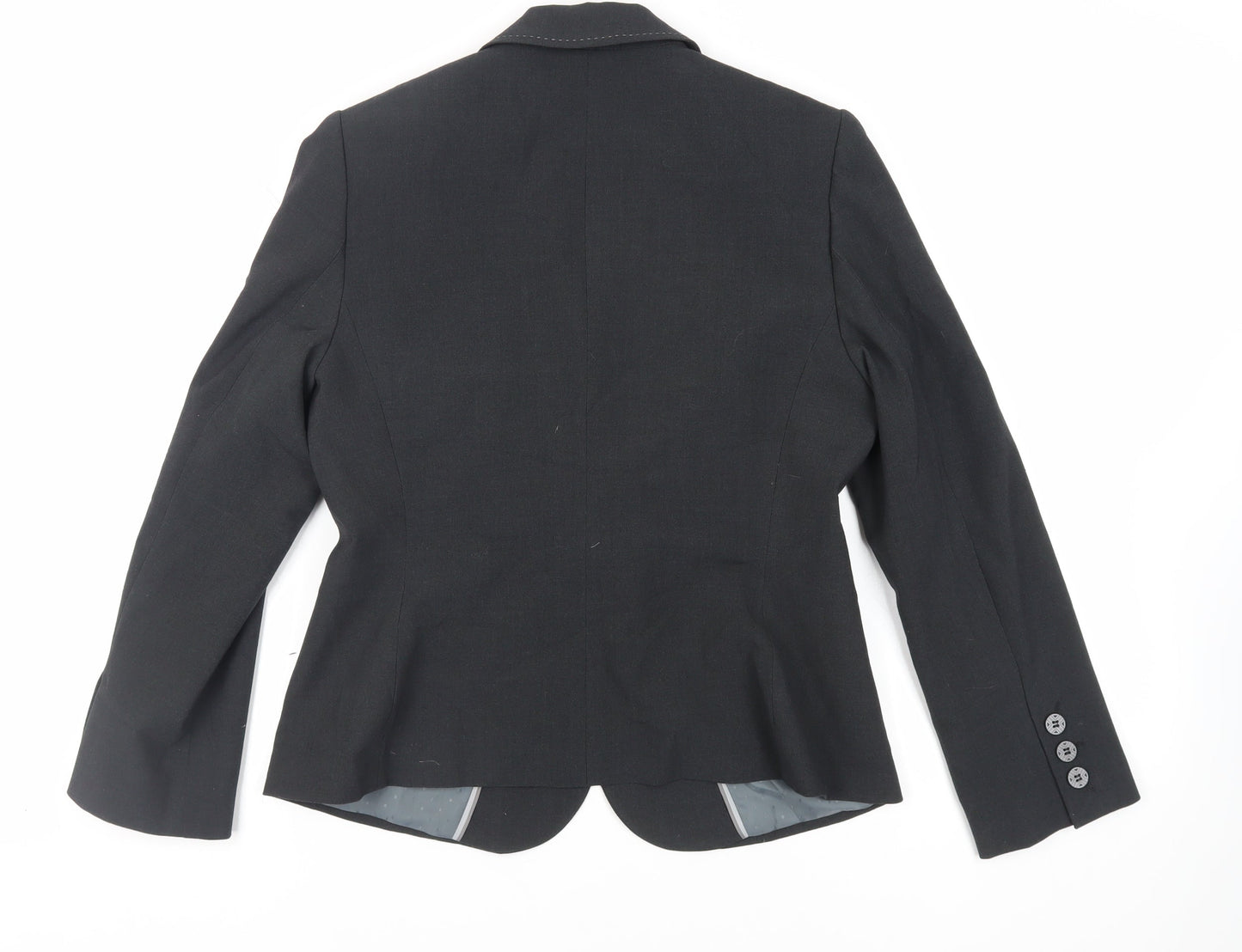Marks and Spencer Womens Grey Jacket Blazer Size 14 Button - Contrasting Stitching