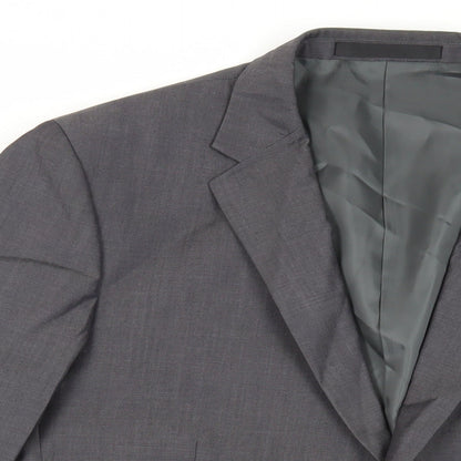 Close-up detail of Autograph men’s grey polyester jacket suit jacket, size 44, regular