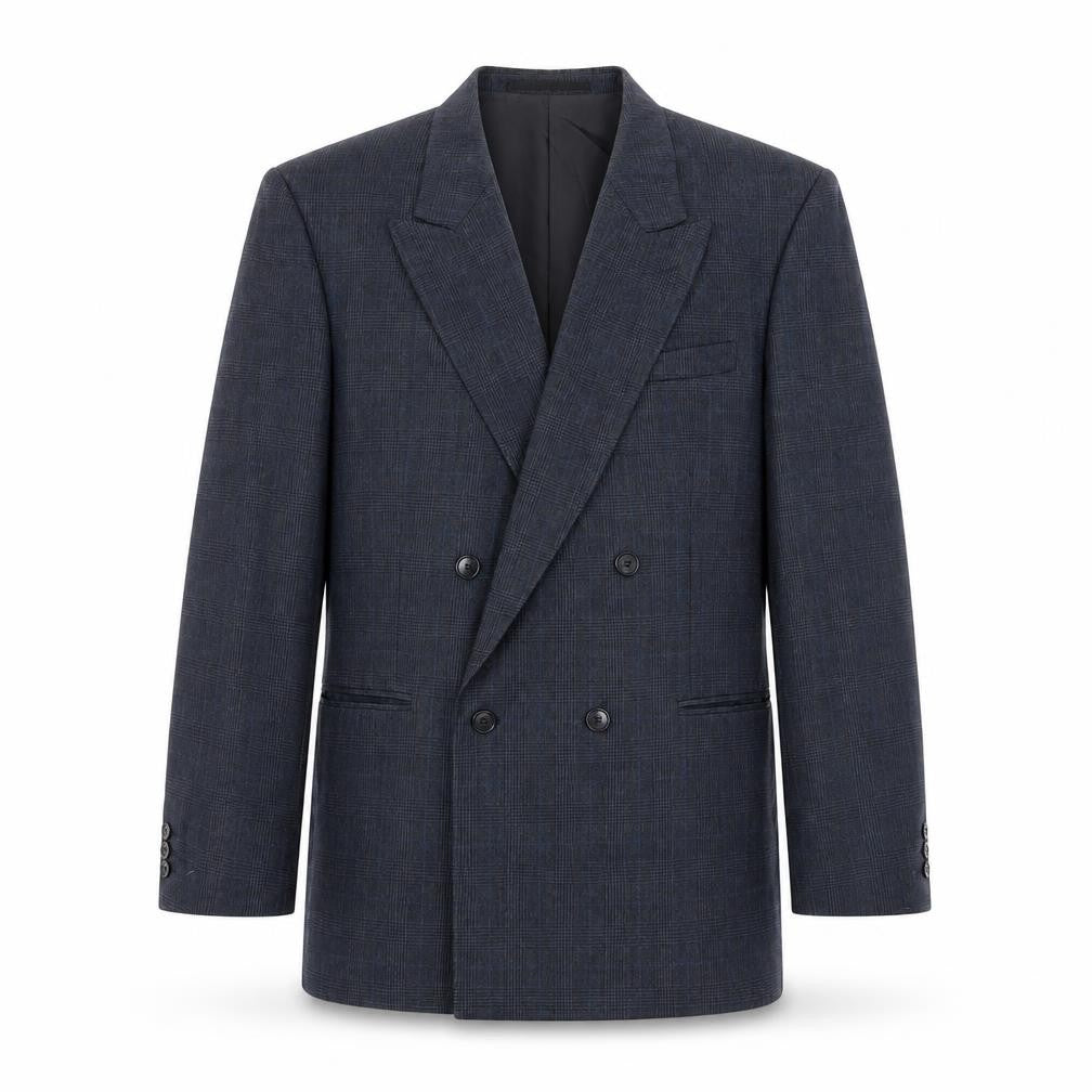 Burton Mens Blue Plaid Wool Jacket Suit Jacket Size 40 Regular