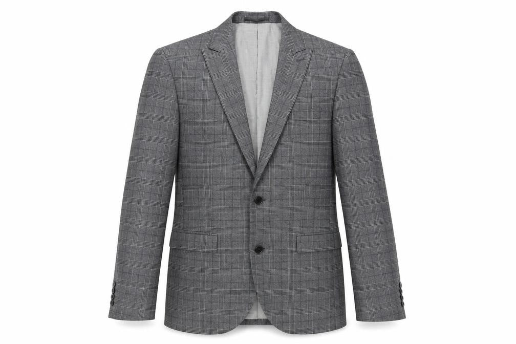 NEXT Mens Grey Plaid Wool Jacket Suit Jacket Size 40 Regular