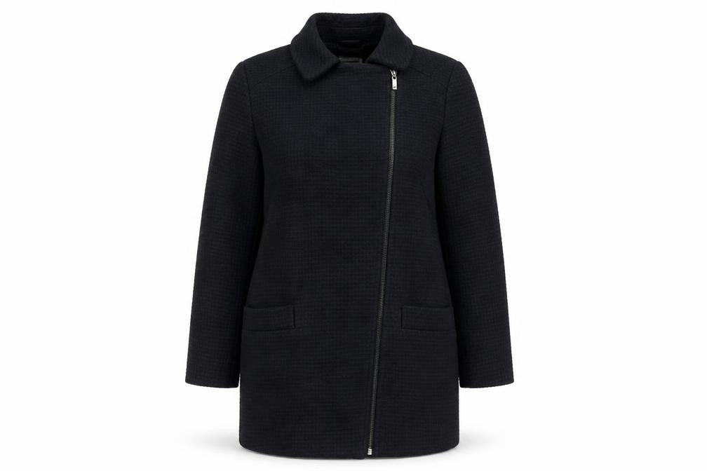 Debenhams Womens Black Overcoat Coat Size 12 Zip
