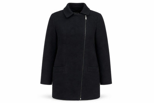 Debenhams Womens Black Overcoat Coat Size 12 Zip