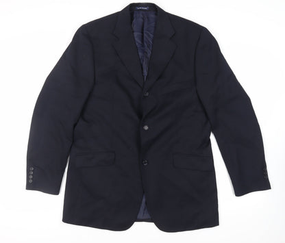 River Island Mens Blue Wool Jacket Suit Jacket Size 42 Regular