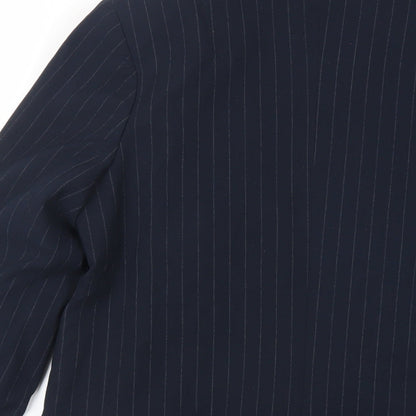 Very Womens Blue Striped Jacket Blazer Size 8 Button