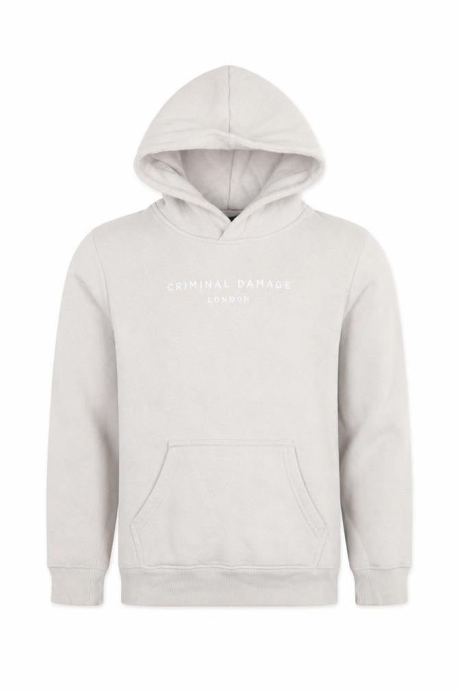 Criminal Damage Boys Grey Cotton Pullover Hoodie Size 11-12 Years Pullover - Logo