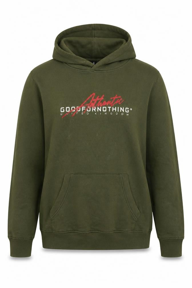 Good For Nothing Womens Green Cotton Pullover Hoodie Size XL Pullover - Logo