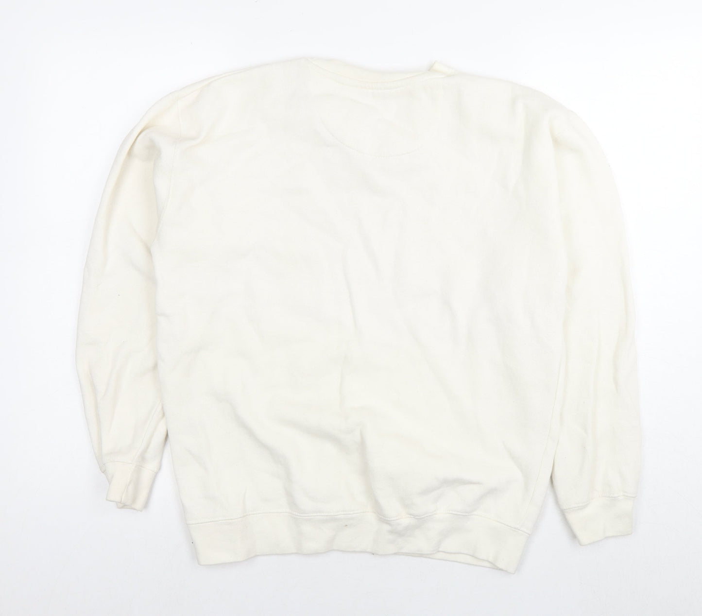 Friends Womens White Cotton Pullover Sweatshirt Size M Pullover