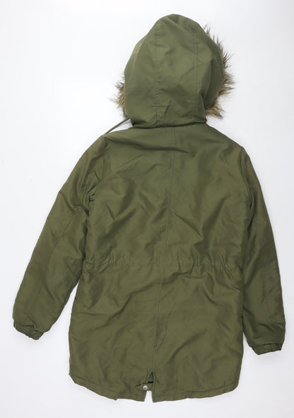 Noisy May Womens Green Puffer Jacket Jacket Size S Zip