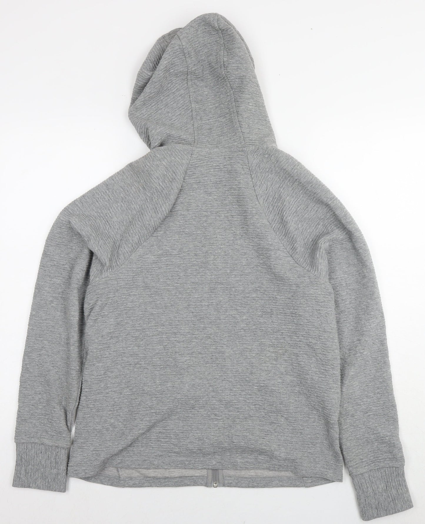 Athletic Womens Grey Cotton Full Zip Hoodie Size 8 Zip - Size 8-10