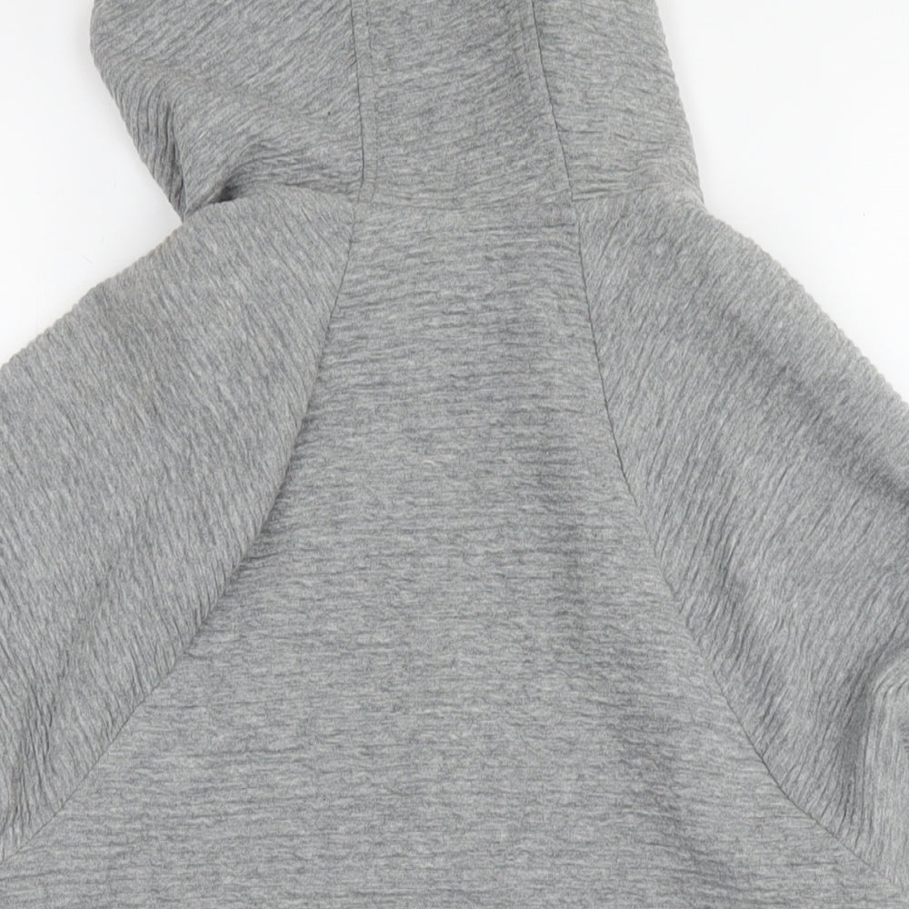 Athletic Womens Grey Cotton Full Zip Hoodie Size 8 Zip - Size 8-10