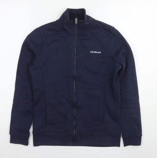 LA Gear Womens Blue Cotton Full Zip Hoodie Size 6 Pullover