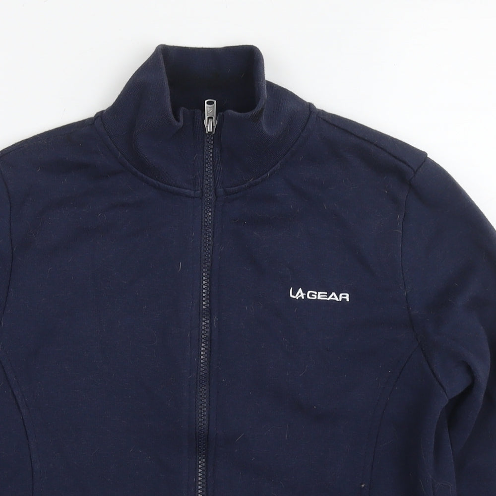 LA Gear Womens Blue Cotton Full Zip Hoodie Size 6 Pullover