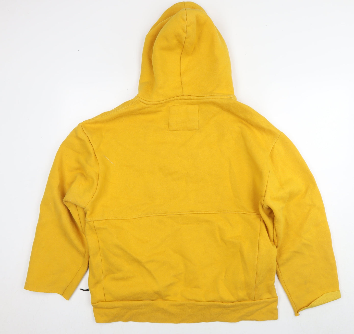 Pull&Bear Womens Yellow Polyester Pullover Hoodie Size L Pullover