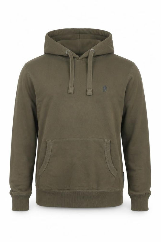French Connection Mens Green Cotton Pullover Hoodie Size S